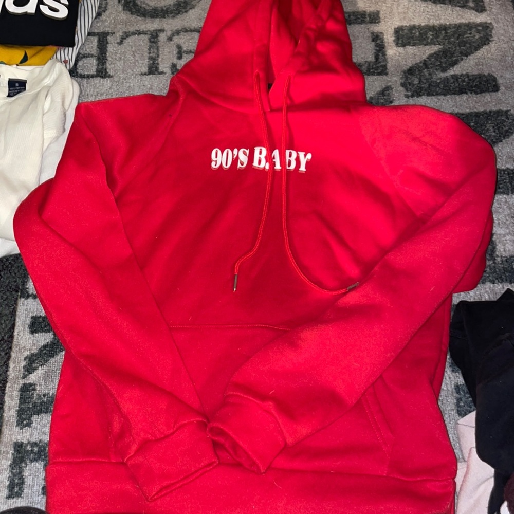 SHEIN 90s baby red hoodie